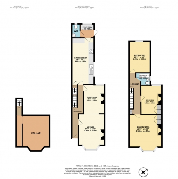 Floor Plan Image for 3 Bedroom Terraced House for Sale in Canterbury Street, Gillingham