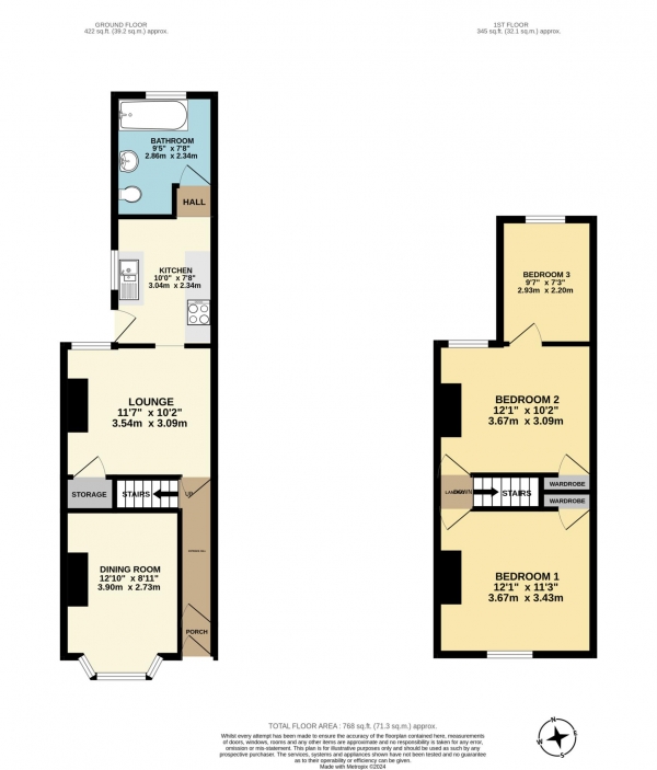 Floor Plan Image for 3 Bedroom Terraced House for Sale in Macdonald Road, Gillingham