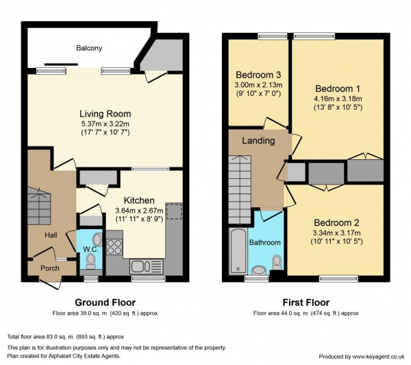 Floor Plan Image for 3 Bedroom Maisonette for Sale in Gough Walk, Docklands E14