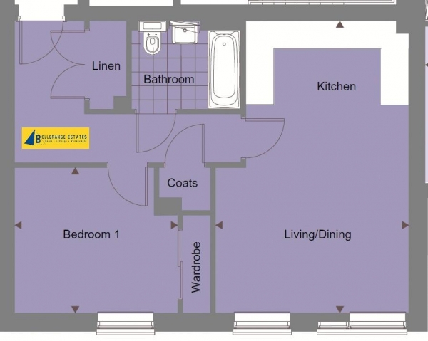 Floor Plan Image for 1 Bedroom Flat for Sale in Arthur Court, Letchworth Road, Stanmore Place, Stanmore, Middlesex, HA7 1GA