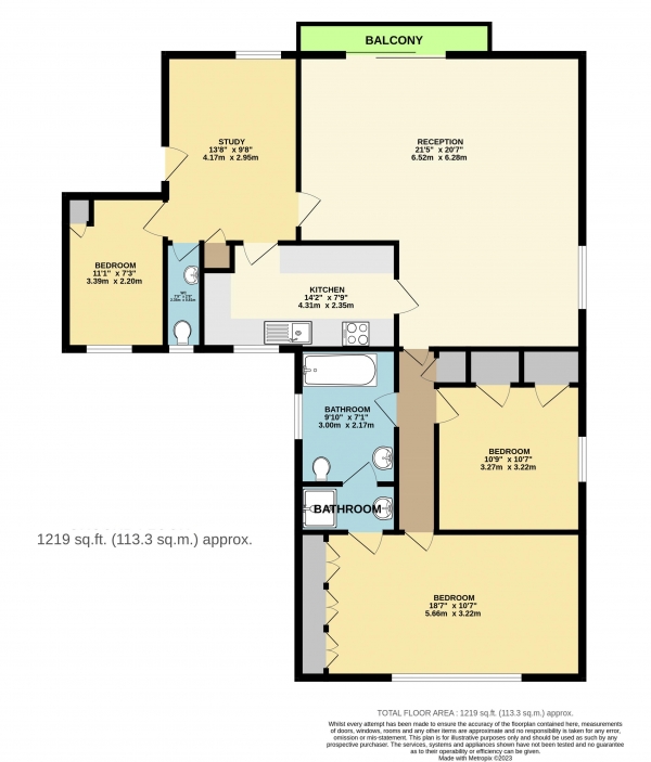 Floor Plan Image for 3 Bedroom Flat for Sale in Colman Court, Rosedale Close, Stanmore, Middlesex, HA7 3QF