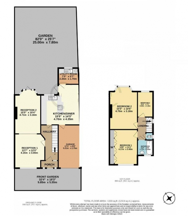 Floor Plan Image for 3 Bedroom Semi-Detached House for Sale in Regal Way, Kenton, Harrow, Middlesex, HA3 0RZ