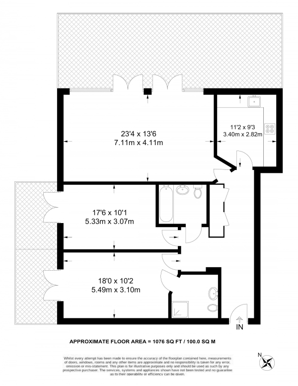 Floor Plan Image for 2 Bedroom Penthouse for Sale in Centurion House, Station Road, Edgware, Middlesex, HA8 7JQ