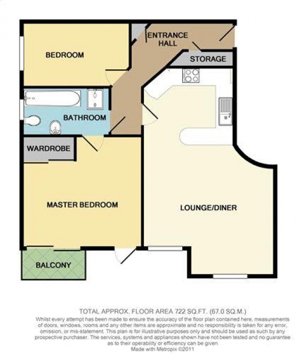 Floor Plan Image for 2 Bedroom Apartment to Rent in Seacole Gardens, Southampton