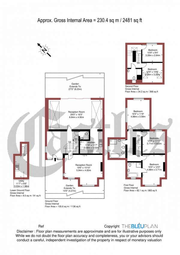 Floor Plan Image for 5 Bedroom End of Terrace House for Sale in Birchington Road, N8