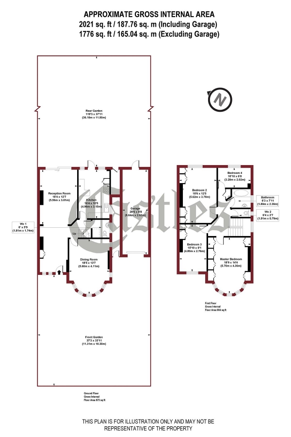 Floor Plan Image for 4 Bedroom Semi-Detached House for Sale in Beech Drive, N2