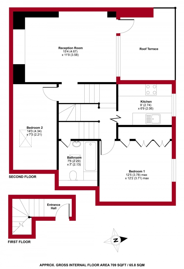 Floor Plan Image for 2 Bedroom Apartment for Sale in Weston Park, N8