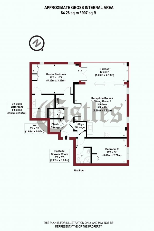 Floor Plan Image for 2 Bedroom Apartment for Sale in Apartment A, Eden House, N8