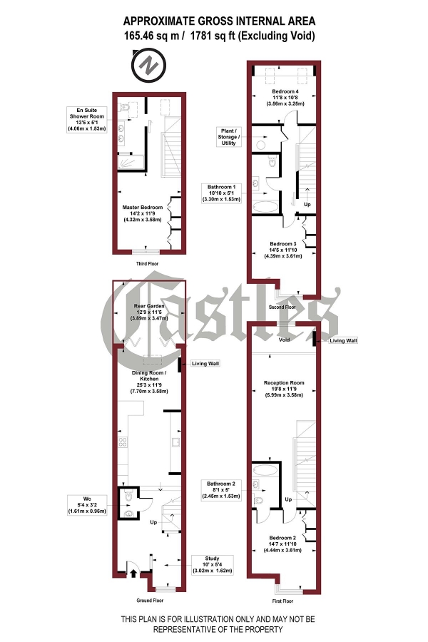 Floor Plan Image for 4 Bedroom Property for Sale in House 4, Eden House,  N8