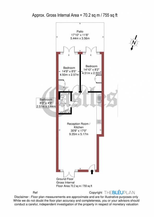 Floor Plan Image for 2 Bedroom Apartment for Sale in Primezone Mews, N8