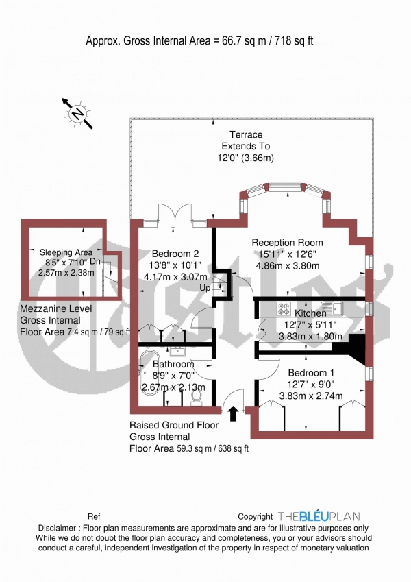 Floor Plan Image for 2 Bedroom Apartment for Sale in Sunnyside Road, N19