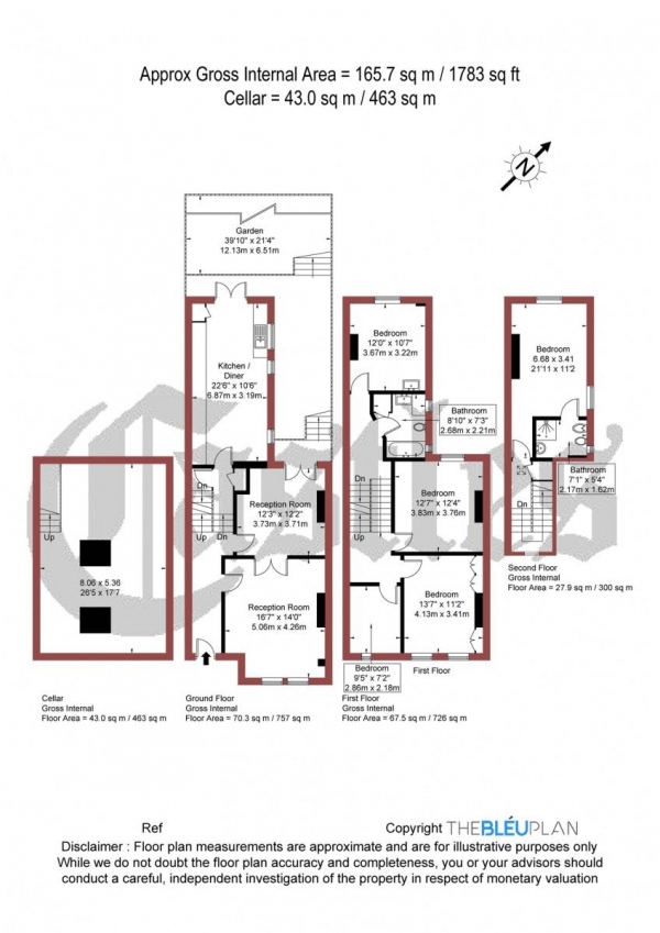 Floor Plan Image for 5 Bedroom Terraced House for Sale in Mount View Road, N4