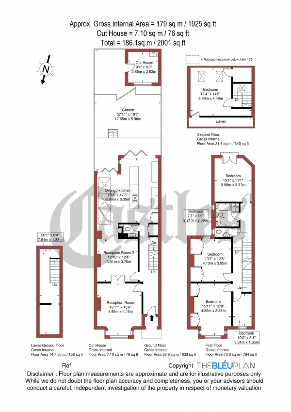 Floor Plan Image for 5 Bedroom Terraced House for Sale in Glasslyn Road, N8