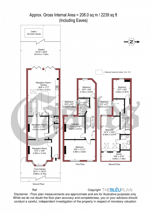 Floor Plan Image for 6 Bedroom Semi-Detached House for Sale in Alexandra Road, N8