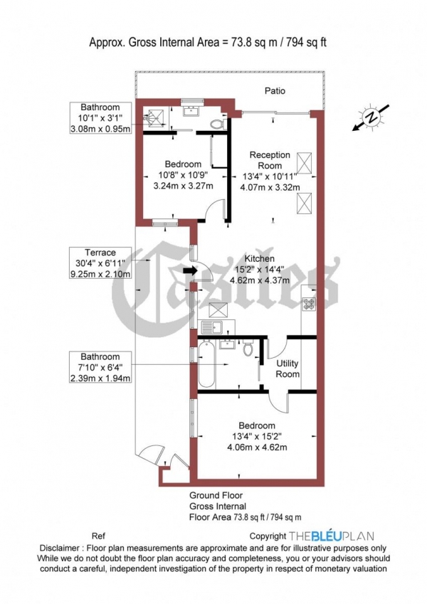 Floor Plan Image for 2 Bedroom Detached House for Sale in Stroud Green Road, N4