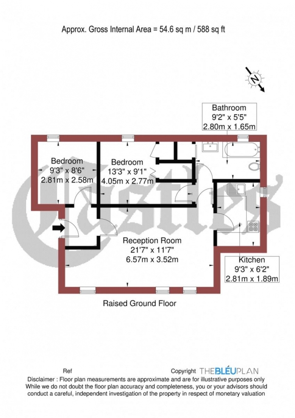 Floor Plan Image for 2 Bedroom Apartment for Sale in Stapleton Hall Road, N4