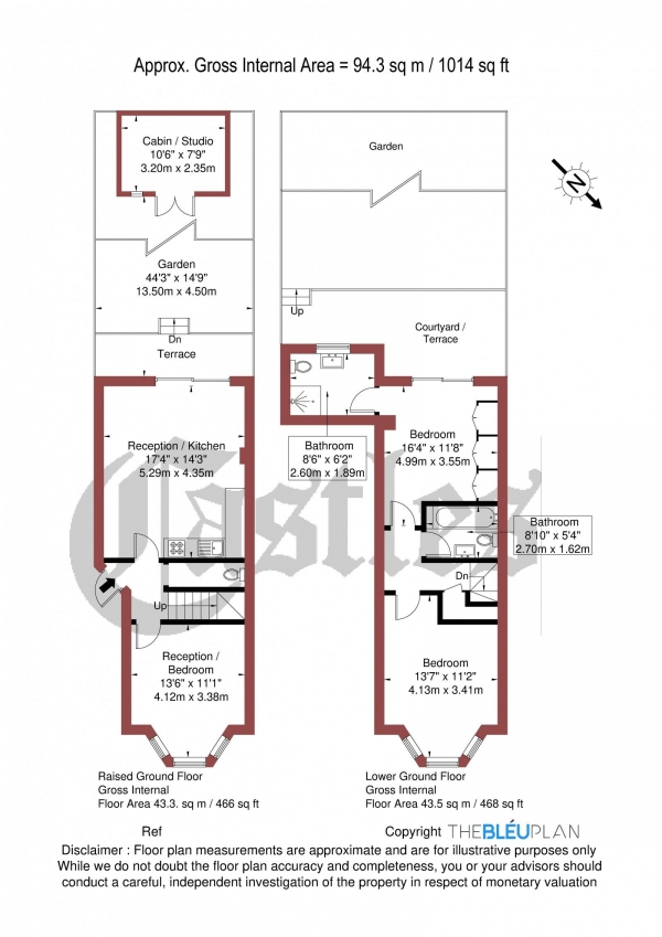 Floor Plan Image for 3 Bedroom Apartment for Sale in Ferme Park Road, N8