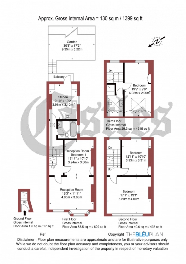 Floor Plan Image for 4 Bedroom Maisonette for Sale in Fairbridge Road, N19