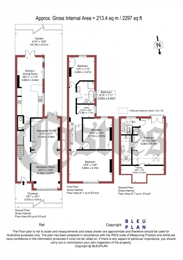 Floor Plan Image for 4 Bedroom Terraced House for Sale in Gisburn Road, N8