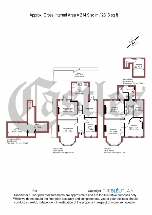 Floor Plan Image for 5 Bedroom End of Terrace House for Sale in Stapleton Hall Road, N4