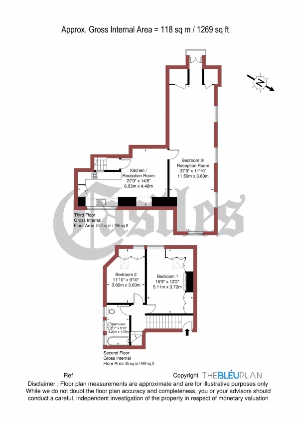 Floor Plan Image for 3 Bedroom Apartment for Sale in Coolhurst Road, N8