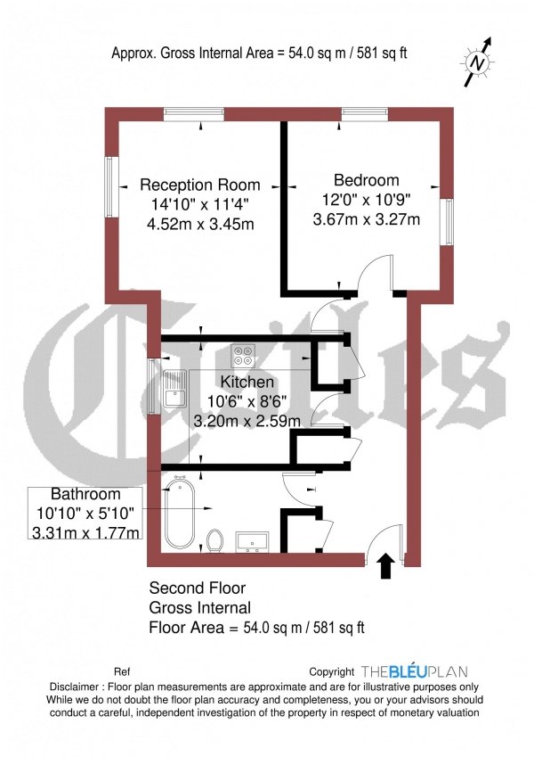 Floor Plan Image for 1 Bedroom Apartment for Sale in New Road, N8