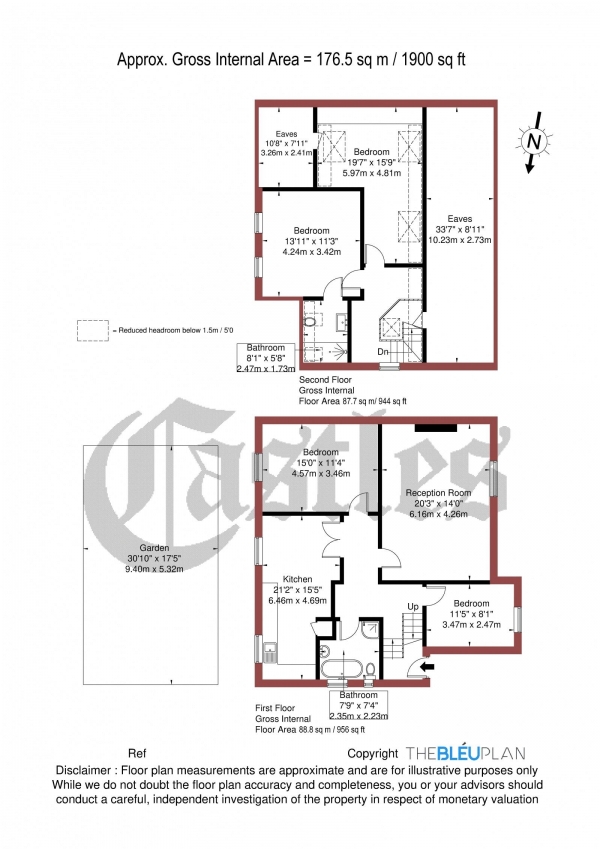 Floor Plan Image for 4 Bedroom Maisonette for Sale in Cholmeley Park, N6