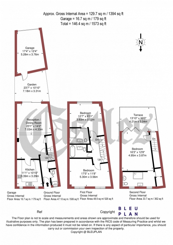 Floor Plan Image for 3 Bedroom Terraced House for Sale in Church Walk, N6