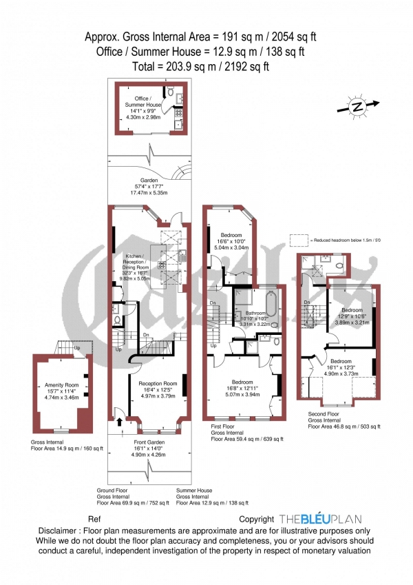 Floor Plan Image for 4 Bedroom Terraced House for Sale in Glebe Road, N8