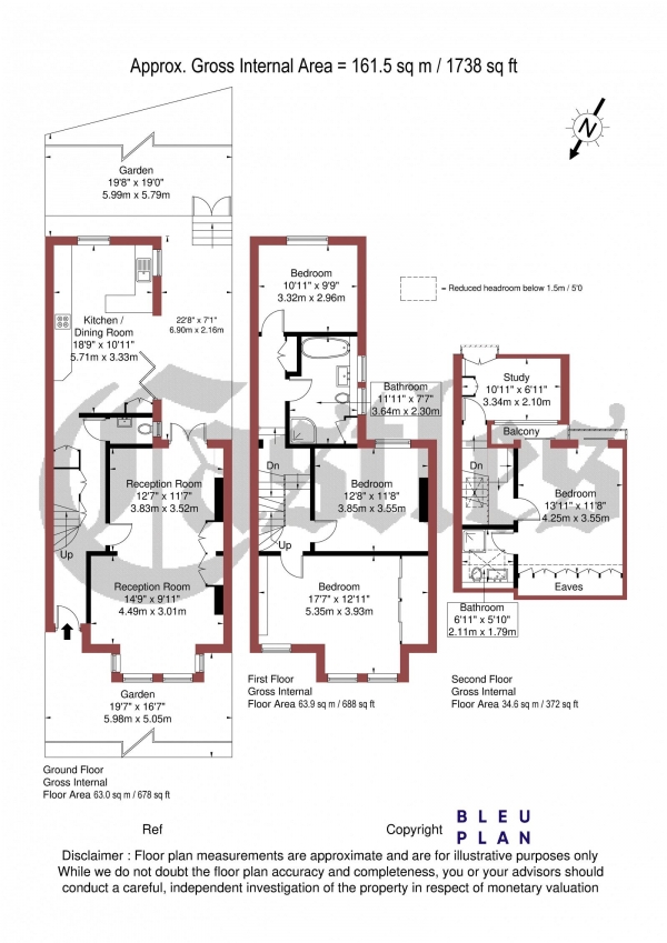 Floor Plan Image for 5 Bedroom End of Terrace House for Sale in Elm Grove, N8