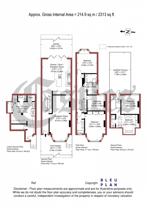 Floor Plan Image for 5 Bedroom Terraced House for Sale in Park Avenue North, N8