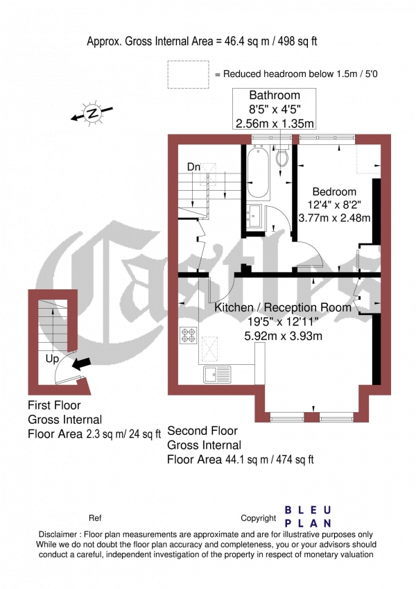 Floor Plan Image for 1 Bedroom Apartment for Sale in Church Lane, N8