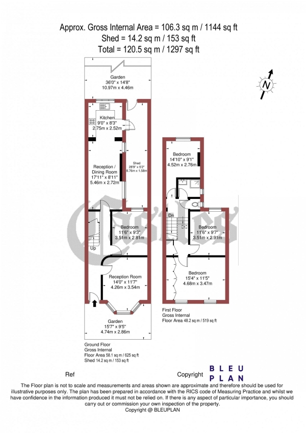 Floor Plan Image for 4 Bedroom Terraced House for Sale in Fairfax Road, N8