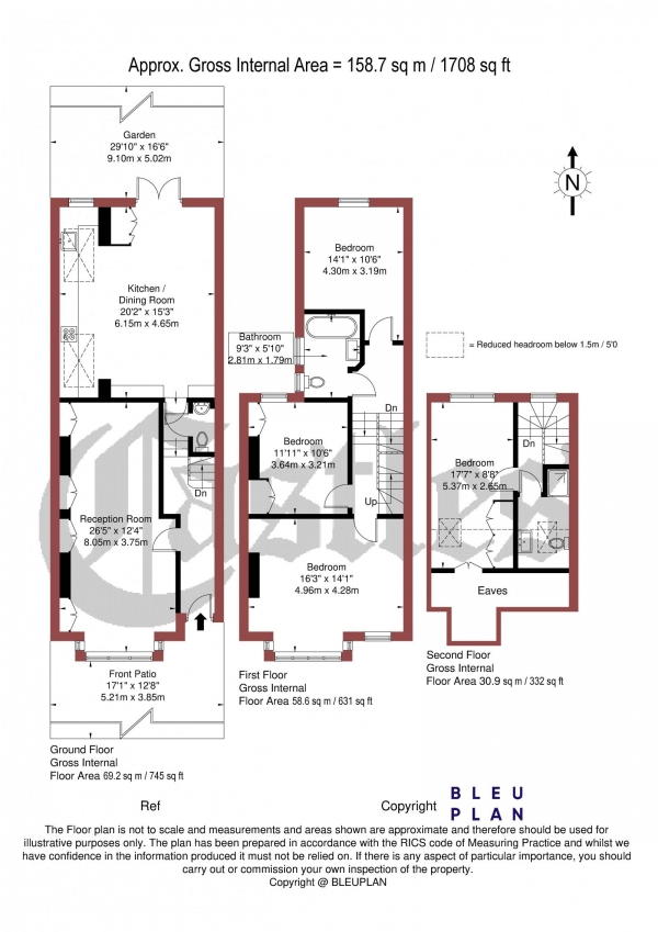 Floor Plan Image for 4 Bedroom Terraced House for Sale in Coleridge Road, N8