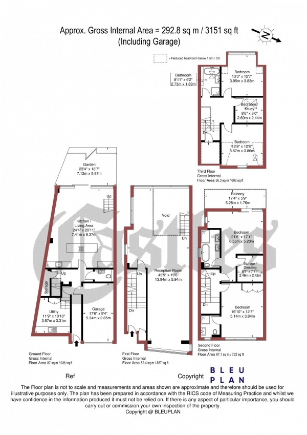 Floor Plan Image for 5 Bedroom End of Terrace House for Sale in Briston Grove, N8