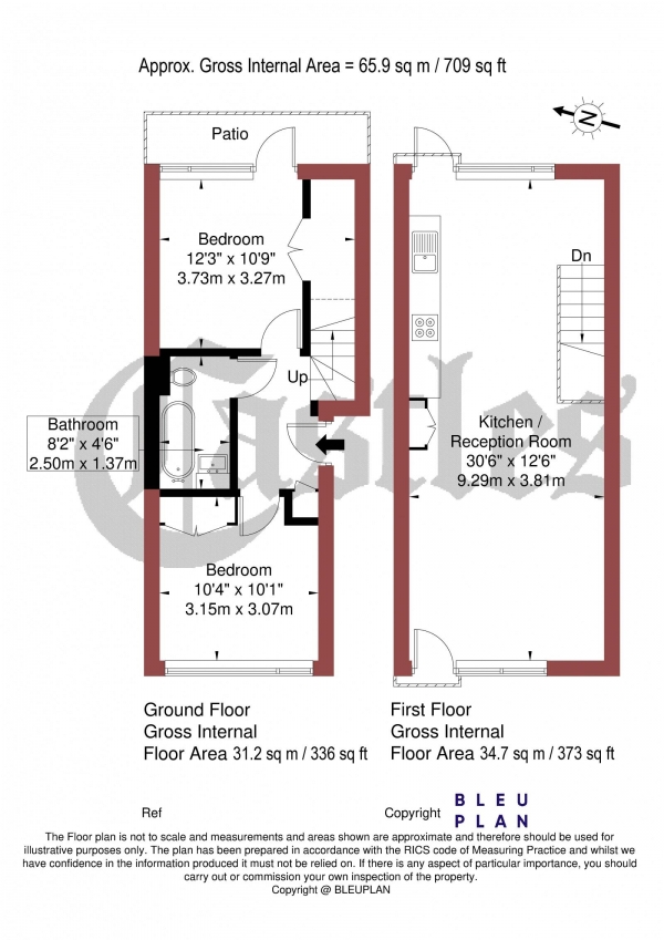 Floor Plan Image for 2 Bedroom Apartment for Sale in The Court, Cornwallis Road, N19