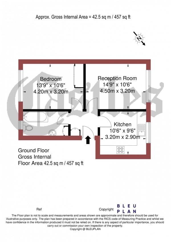 Floor Plan Image for 1 Bedroom Apartment for Sale in Manray Court, Hermiston Avenue, N8