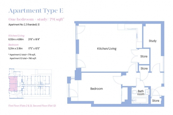 Floor Plan Image for 2 Bedroom Apartment for Sale in Candela Yard, Crouch End N8