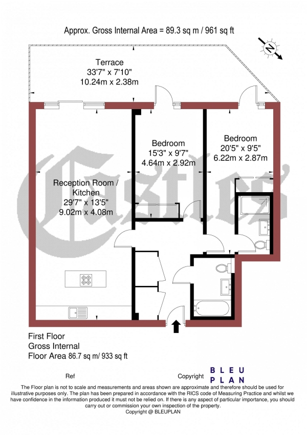 Floor Plan Image for 2 Bedroom Apartment for Sale in Candela Yard, (Apt 5), Crouch End N8