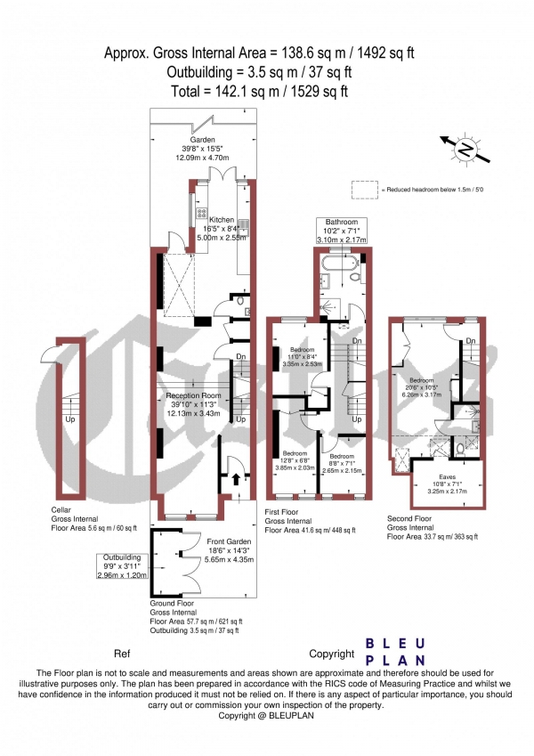 Floor Plan Image for 4 Bedroom Terraced House for Sale in Nelson Road, N8