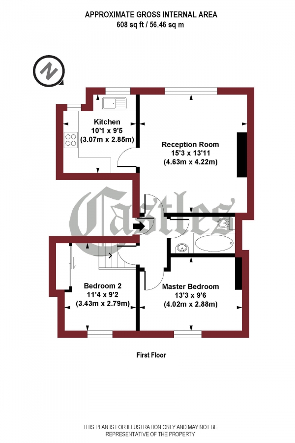 Floor Plan Image for 2 Bedroom Apartment for Sale in Albany Road, N4