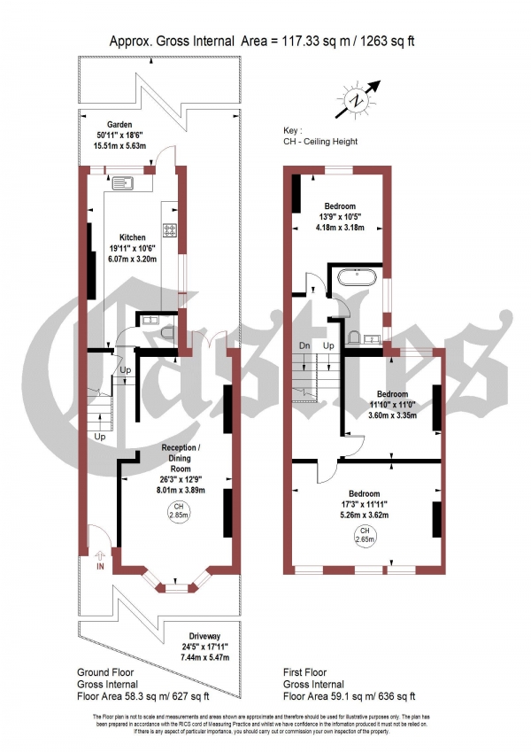 Floor Plan Image for 3 Bedroom End of Terrace House for Sale in Shanklin Road, N8