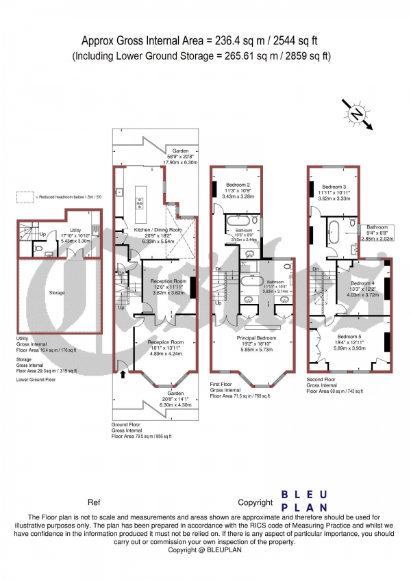 Floor Plan Image for 5 Bedroom Terraced House for Sale in Nelson Road, N8