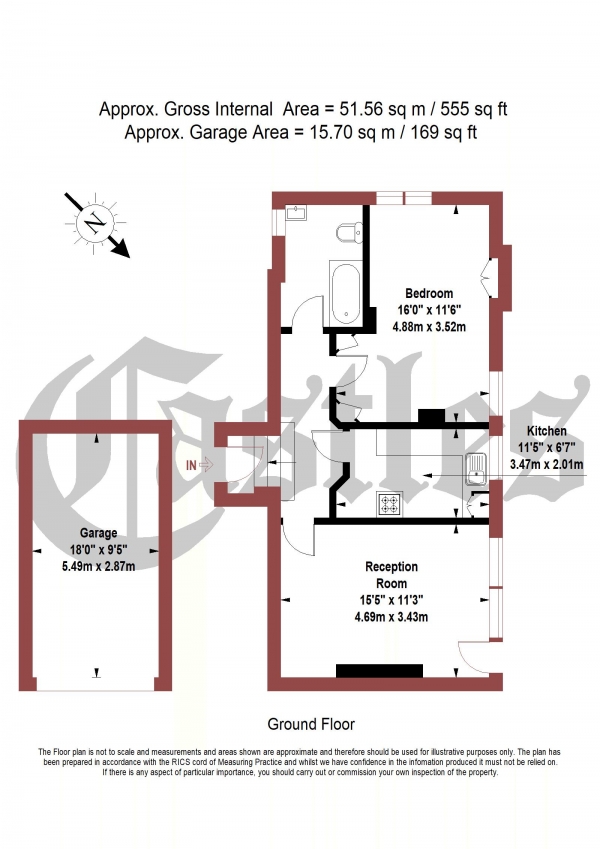 Floor Plan Image for 1 Bedroom Apartment for Sale in Chestnut Court, Middle Lane, N8