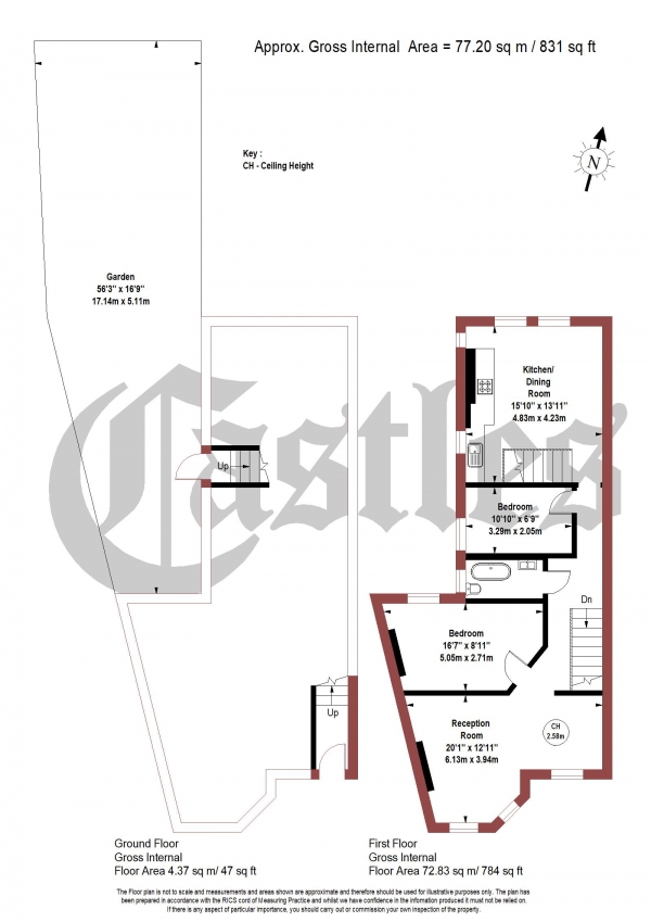 Floor Plan Image for 2 Bedroom Apartment for Sale in North View Road, N8