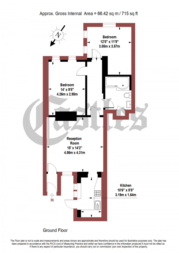 Floor Plan Image for 2 Bedroom Maisonette for Sale in North Hill, Highgate, N6