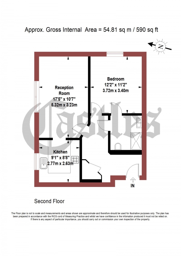 Floor Plan Image for 1 Bedroom Retirement Property for Sale in The Paddock, Meadow Walk, Meadow Drive Muswell Hill N10