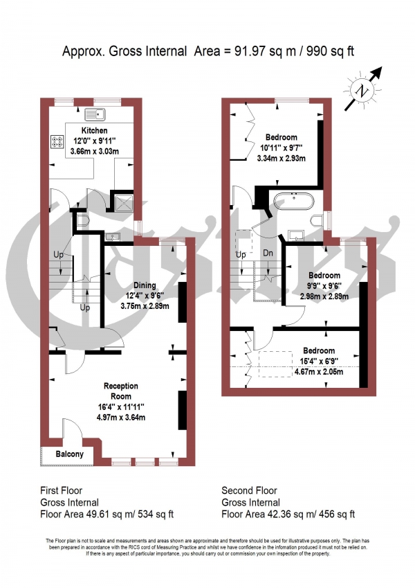 Floor Plan Image for 3 Bedroom Apartment for Sale in Felix Avenue, N8