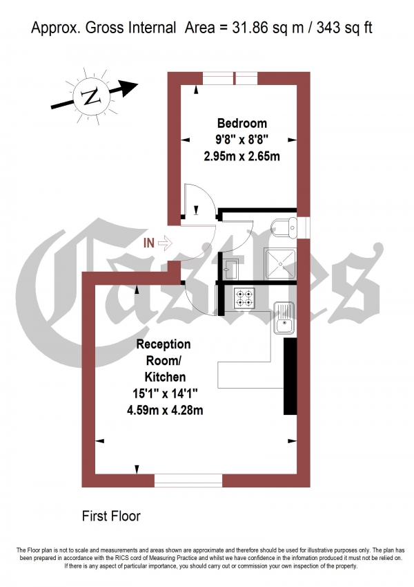 Floor Plan Image for 1 Bedroom Apartment for Sale in Sydney Road, N10