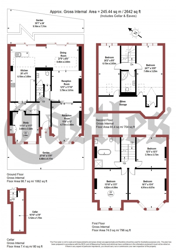 Floor Plan Image for 5 Bedroom Terraced House for Sale in Elm Grove, N8